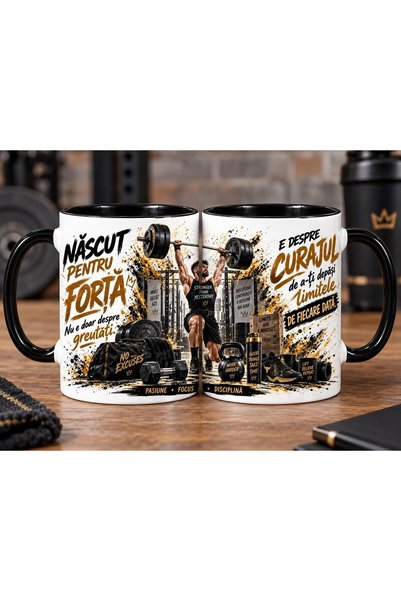 hiperborea Cană pentru Fitness / Sală – „Născut pentru Forță”