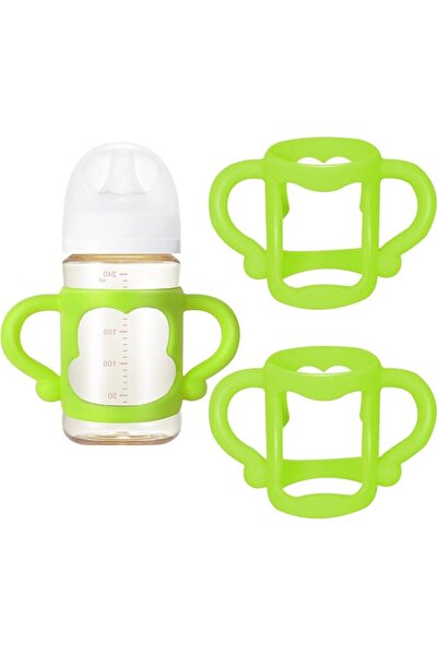 Tazweeq Silicone Baby Bottles Handle, 2pcs Wide Neck Bottle Grip Universal Fi...