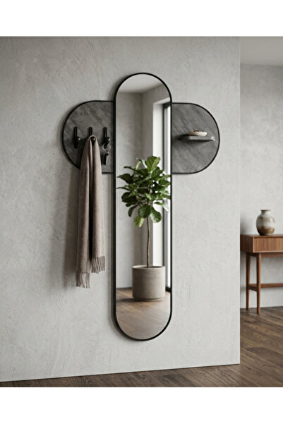 PLUS40 Modern Design Vertical Wall-Mounted Entryway Mirror with Clothes Hange...