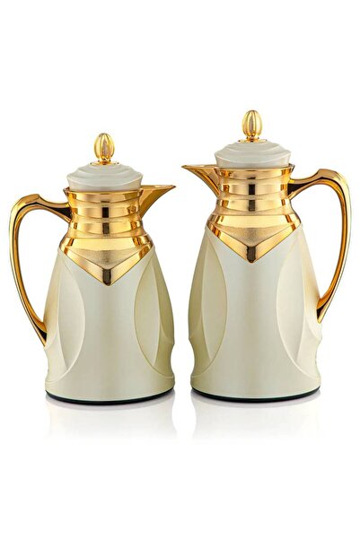 Hawa al-sahel al-thhabe Al-Saif Al-Amira Thermos Set, 1L & 0.75L - لؤلؤي ذهبي