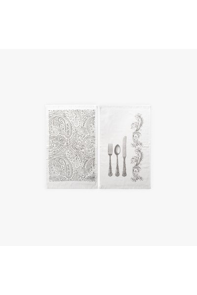 Green Black Meal 2-Piece Kitchen Towel Set Printed 40X60