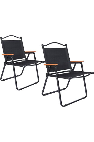 Chulovs Outdoor camping lounge chair (black - two chairs)
