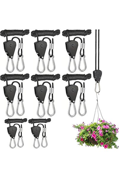 KASTWAVE 8 Pack Heavy Duty Ratchet Ropes for Plant Lights and Tent Suspension...