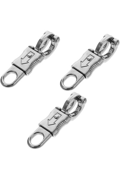 PRETYZOOM 3pcs Zinc Alloy Equestrian Panic Snap Hooks With Fixed Eye Quick Re...