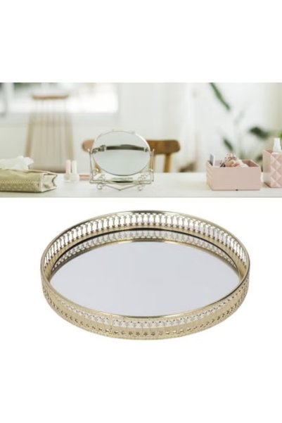 TAPIT Mirror Tray,Household Dinner Plate,Mirror Storage Tray Metal,Fruit Tray...