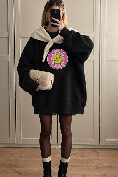 The Champ Clothing Γυναικείο Oversize Φούτερ Φόρεμα με στάμπα Dangerous Chick...