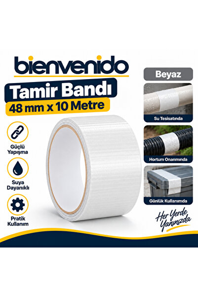 Bienvenido Beyaz Tamir İzolasyon Bandı 48 Mm X 10 Metre Genel Duct Tape Su Ge...