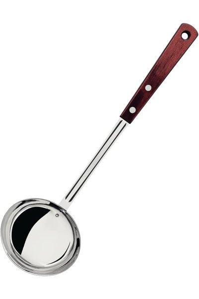 TRAMONTINA Ladle with Stainless Steel Blade and Red Polywood Treated Wood Handle
