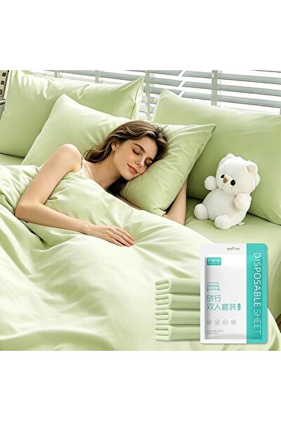 Goodern 4 PCS Disposable Bedding Set,Breathable Disposable Bed Sheets&Quilt C...