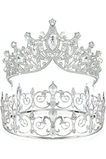 KASTWAVE Crowns for Women Men, Baroque Tiara Set, Queen King Prince Princess ...