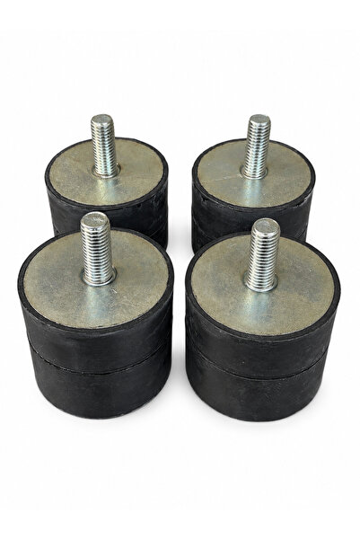 80x70 mm D Tipi Kauçuk Titreşim Takozu M14x35 Antivibrasyon Takozu Shore 60 (4 Adet)