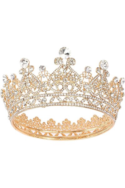KASTWAVE Tiara Crown, Crystal Birthday Queen Baroque Wedding Crown, Gold Crys...