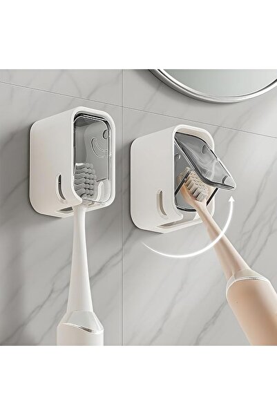 GENERAL 2 PCS Toothbrush Holders for Bathrooms Wall Mounted Toothbrush Cover ...