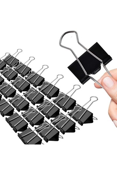 GENERAL 32 mm/1.25 inch Binder Clips, 24 Pcs Jar Resistant Black Metal Bulldo...