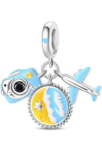 TERRIFI Dangle Charms, Silver Travel Theme Beach Windmill and Big Ben Pendant...