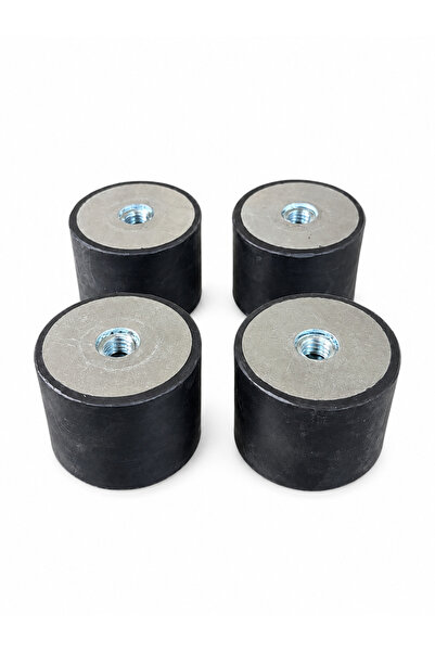 40x28 mm E Tipi Kauçuk Titreşim Takozu M8x7 60 Shore Antivibrasyon Takozu (4 Adet)