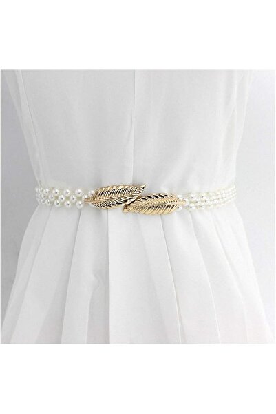ASKIND Women Stretch Pearl Belt,Rhinestones Interlocking Buckle Dress Elastic...