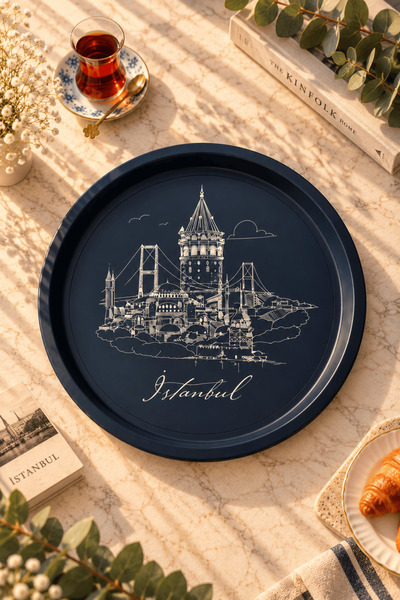 Sarkap Home 34 cm İstanbul Lacivert Tepsi