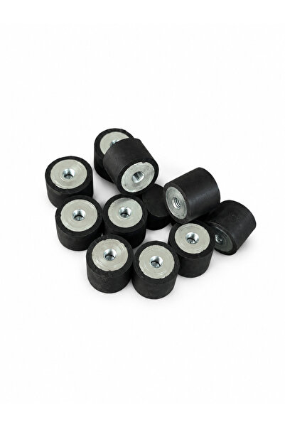 15x12 mm E Tipi M4 Kauçuk Titreşim Takozu 60 Shore A Antivibrasyon Takozu (12 Adet)
