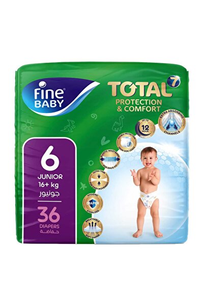 Fine Baby Diapers Total 7 Size 6 Junior 16+ kg 36 pcs