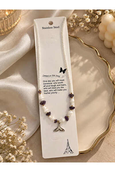 Eloré Lavender Shell & Amethyst Necklace