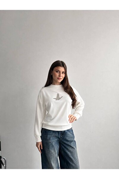 Noble Kids&Boutique Bright Stone Embellished Bird Figured Relaxed Fit Women's...
