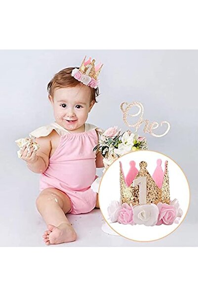 ELECDON Baby Girl 1 Birthday Crown for Baby, Hat Girl Decorations First for B...