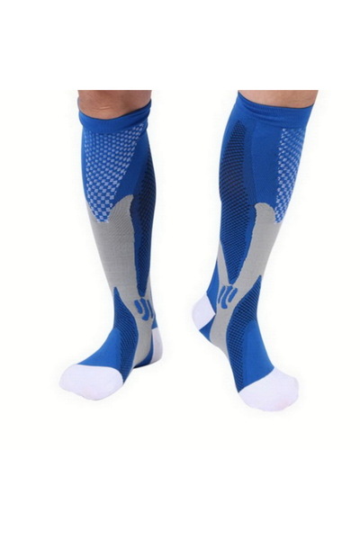 Choice جوارب ضاغطة طبية QYSZ02-Blue مقاس L-XL (41-45 أوروبي) لعلاج الدوالي، ج...