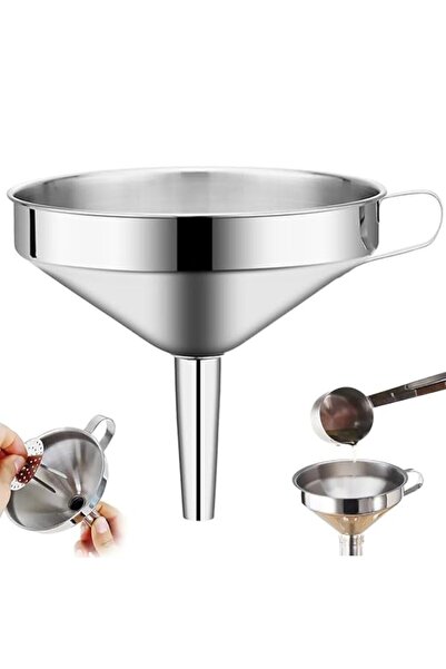 ALMEKAQUZ Stainless Steel Funnel Filter, Food Grade Kitchen Funnels with Remo...