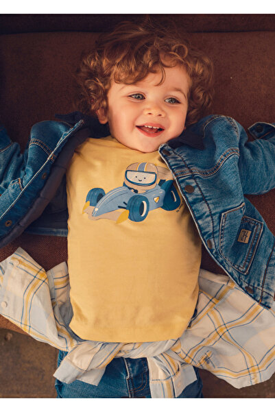 MAYORAL Baby Boy Printed Long Sleeve T-Shirt Yellow 2008