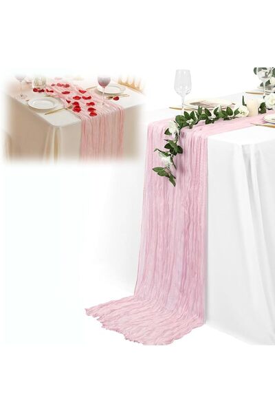 Generic TONGLUO For Table Runner 35 x 118 Inch, Gauze Tablecloth For Wedding ...