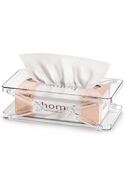 GENERAL Tissue Box Holder, Clear Acrylic Tissue Box Cover with Automatic Spri...