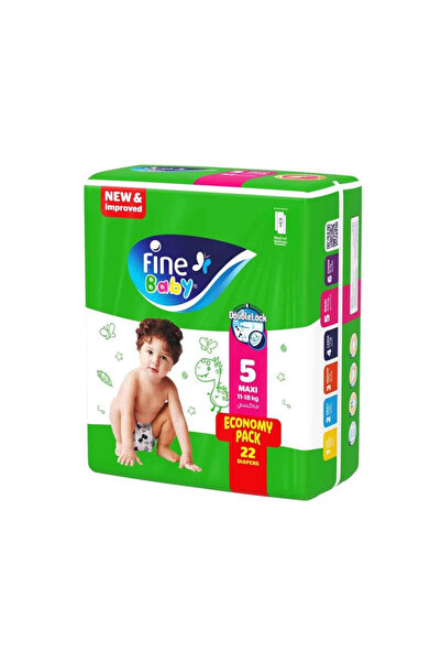 Fine Baby حفاضات إيكو ماكسي-5 11-18 كجم 22 قطعة - مريحة وماصة للعرق