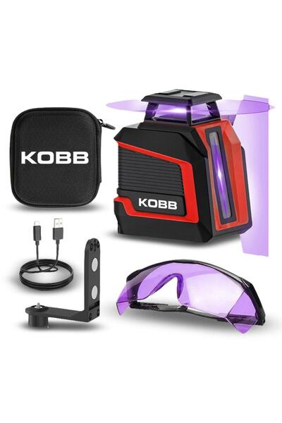 KOBB KBL30P 3.7V Li-ion Yatay 360° ve Dikey Otomatik Hizalamalı Mor Işık Prof...
