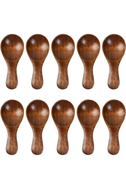 KASTWAVE Mini Wooden Spoon, Short Handle Tea Spoon, Spice Craft Spoon, Tiny W...