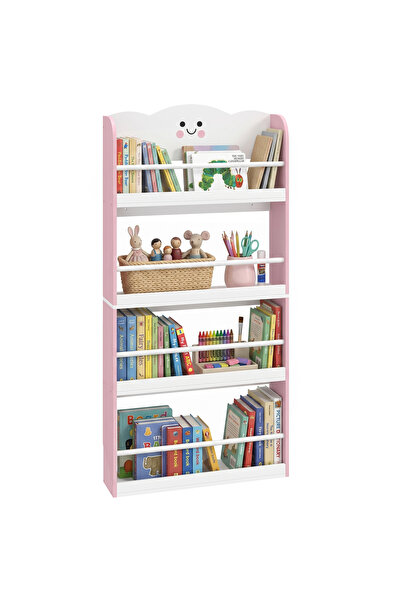 Generic Brand Bibliotecă pentru copii, raft pentru copii cu 4 niveluri, cu de...