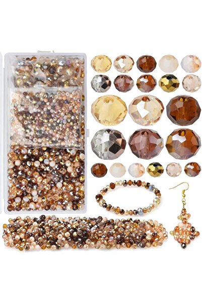 KASTWAVE Faceted Rondelle Glass Beads for Jewelry Making, AB Color 1000pcs Cr...