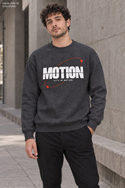 caddekombin Men's Motion City in Motion Written Crew Neck Casual Regular Fit ...