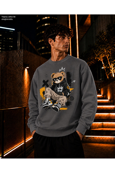 caddekombin Men's Crew Neck Casual Regular Fit Sweatshirt with Glasses and Ho...