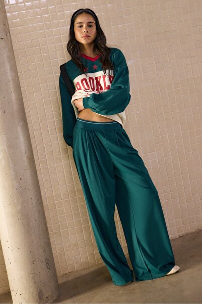 Stradivarius Elastik belli palazzo jogger pantolon