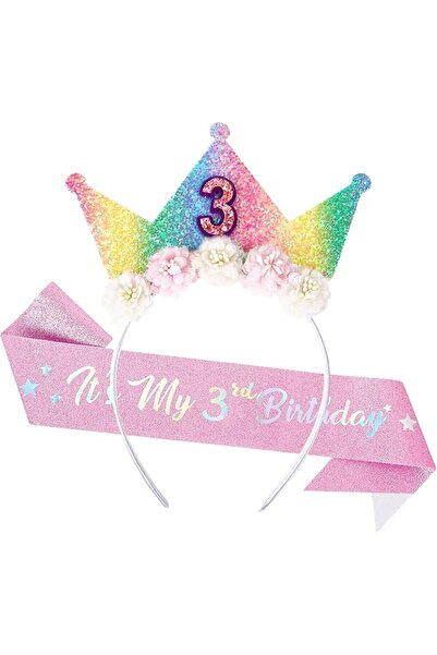 KASTWAVE Latest Birthday Sash for Women Girls, 3rd Birthday Decorations for G...