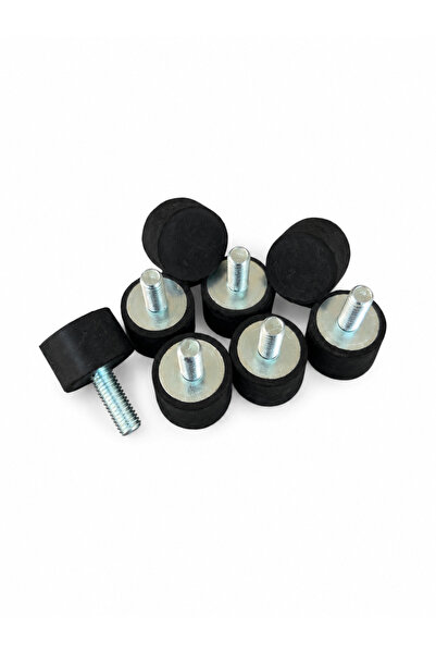 20x13 mm D Tipi M6 Kauçuk Titreşim Takozu Antivibrasyon Takozu 55 Shore A (8 Adet)