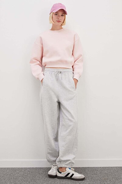 Fulla Moda Ribbed Jogger Sweatpants with Elastic Waist