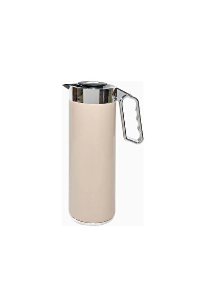 Roomours Cylinder Thermos 1L Beige-Silver Stainless Steel Double Layer Thermos