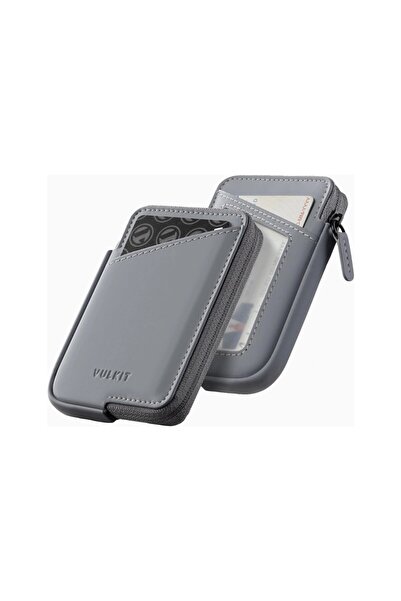 VULKIT Rfid Protected Zippered Leather Unisex Card Holder Wallet