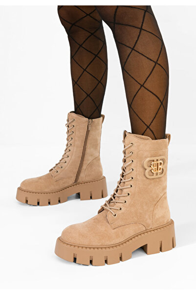 B T Shoes Νείβα χακί αρβυλάκια μάχης με χοντρή σόλα