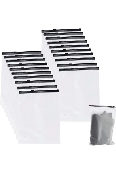 KASTWAVE Reusable Ziplock Bags, 40 x 30cm Travel Clothes Storage Bag, Clear F...