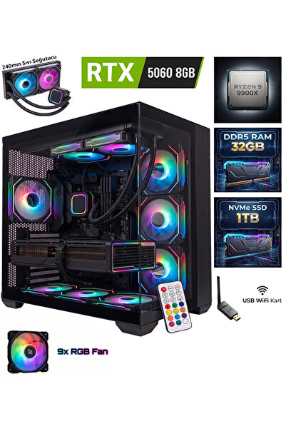 COMLOJI GA-Deluxe Ryzen 9 9900x + RTX 5060 8GB + 32GB DDR5 RAM 1TB M.2 NVMe S...