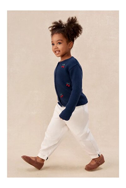 THE WHITE COMPANY Organic Cotton Blend Cherry Embroidered Baby Cardigan