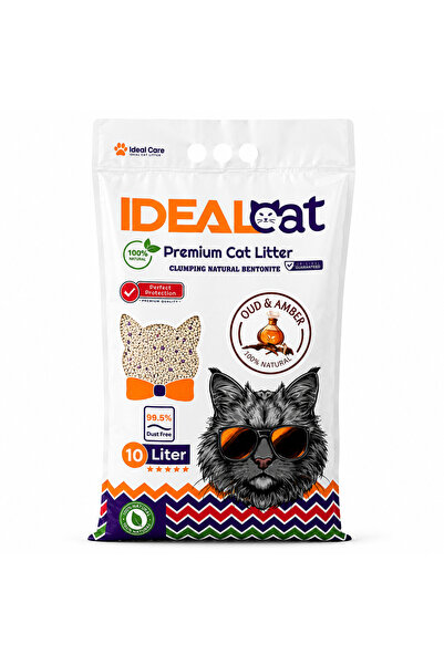 IdealCat IDEAL Cat Natural Bentonite Clumping Cat Litter, Oud & Amber, 10 L, ...